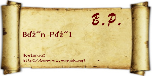 Bán Pál névjegykártya