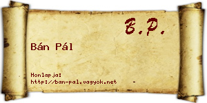 Bán Pál névjegykártya